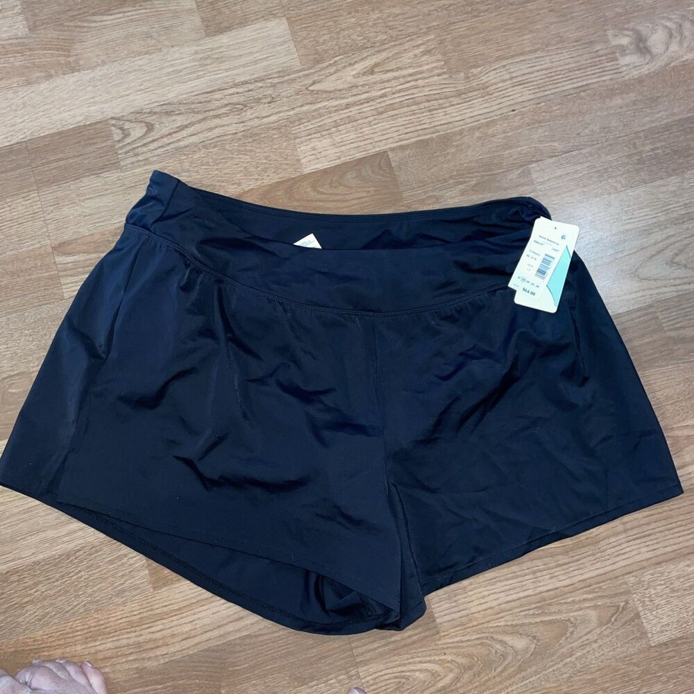 Swim Solutions Plus Size Swim Shorts Size 18W Black $64 NWT - Picture 2 of 4